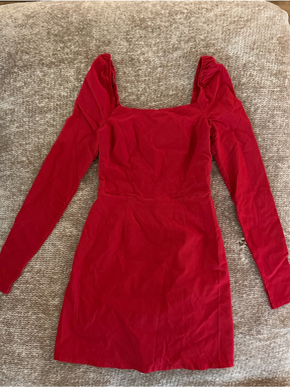 Mi Ami Red Long-Sleeve Body Con Mini Dress
